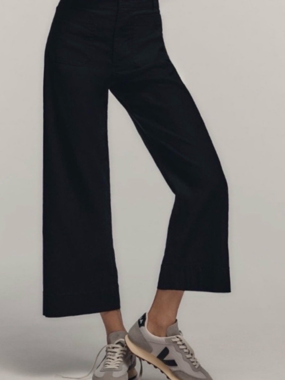 EUC Collette Cropped Wide-Leg Pants - Black